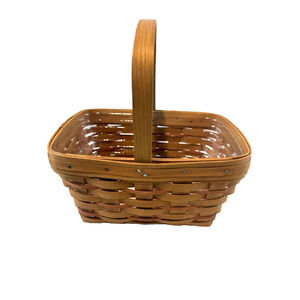 1986 Longaberger Spring Basket w/Protector Vintage 11"L x 8"W x 5.5"H